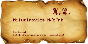 Milutinovics Márk névjegykártya